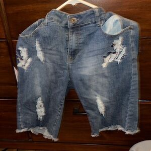 Distressed Denim Women Shorts